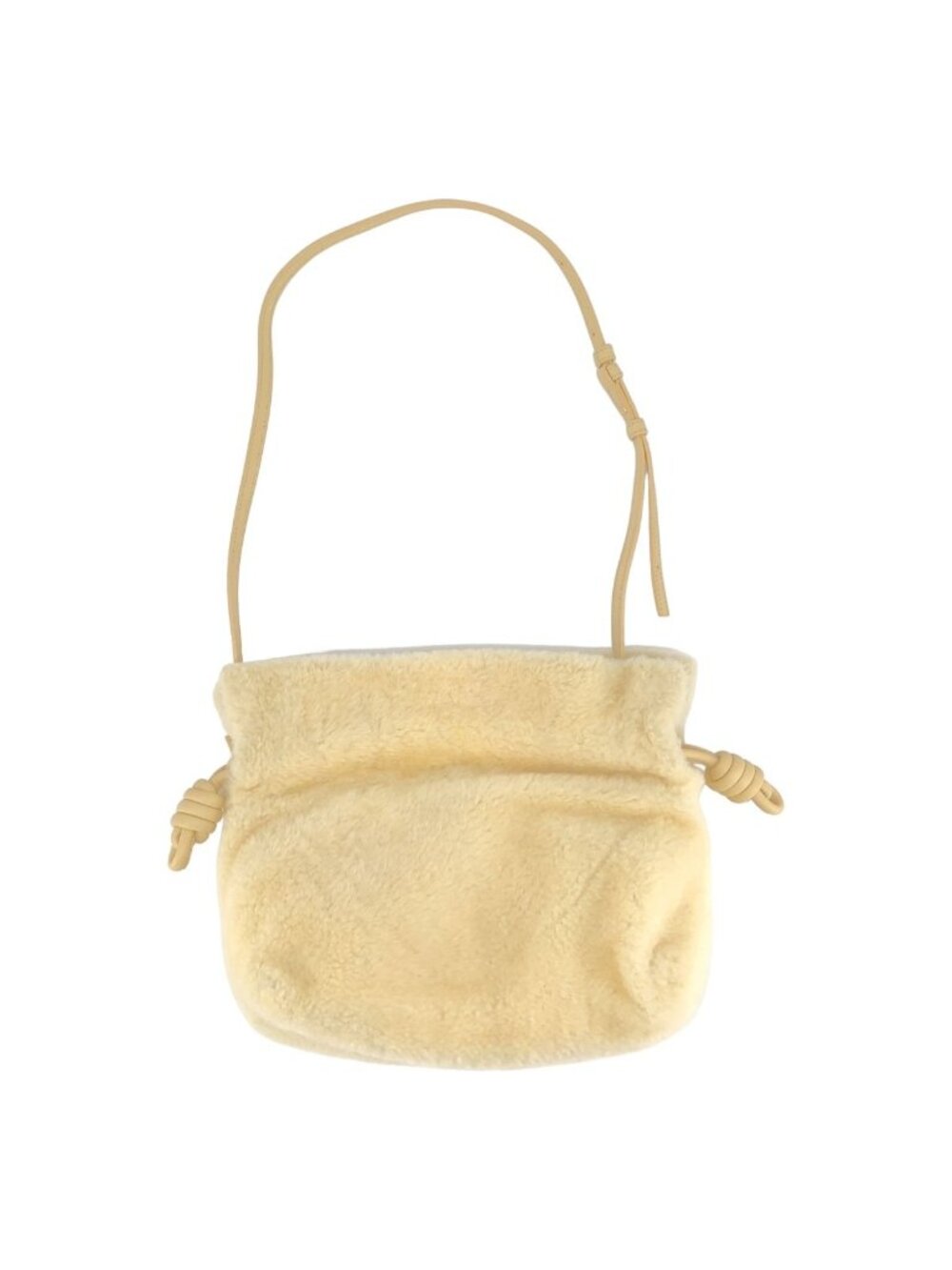Loewe Flamenco Clutch Shearling Beige